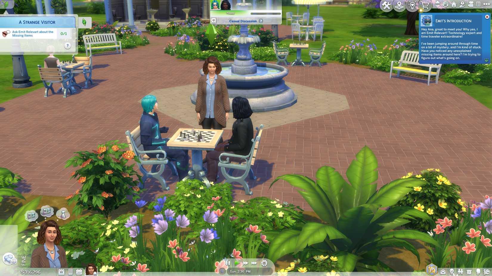 'A Strange Visitor' quest steps and walkthrough in The Sims 4