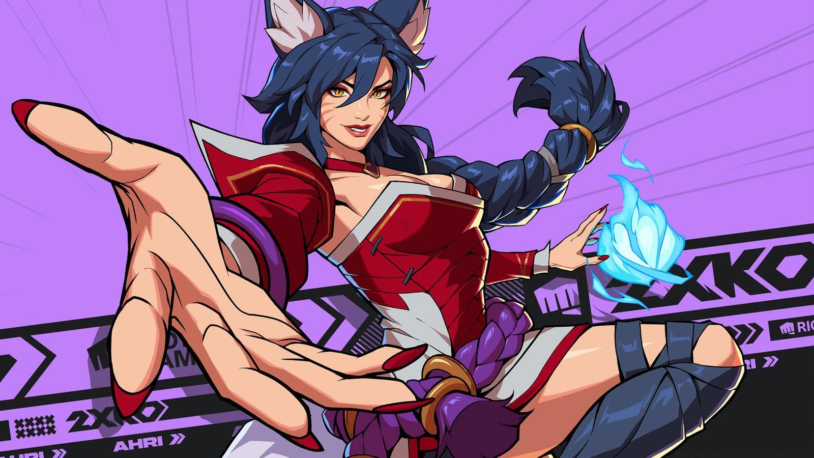 An official 2XKO art showing Ahri