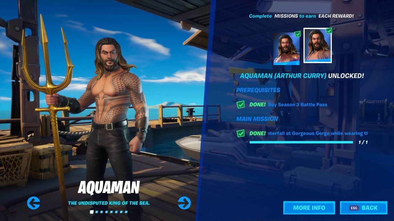 Fortnite's Aquaman (Arthur Curry) outfit