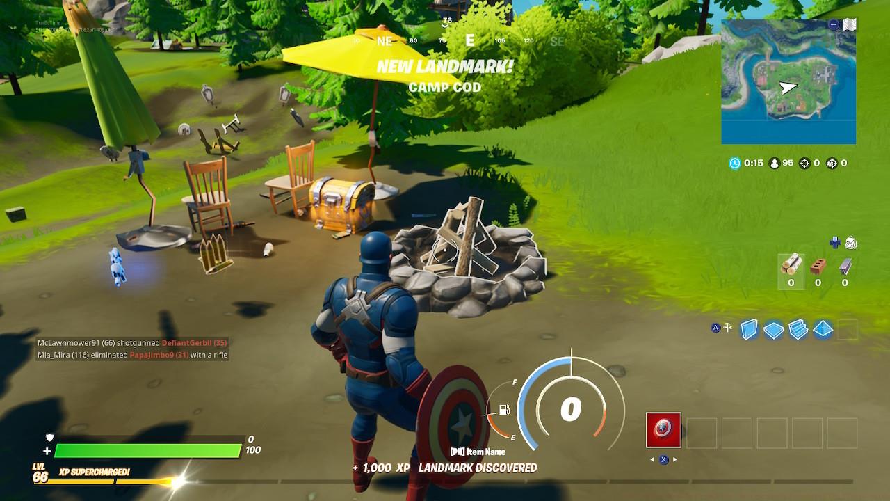Fortnite: Season 3 Camp Cod Fire Location #1