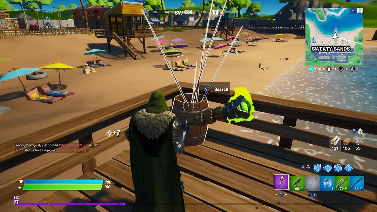 Sweaty Sands Fishing Pole Location