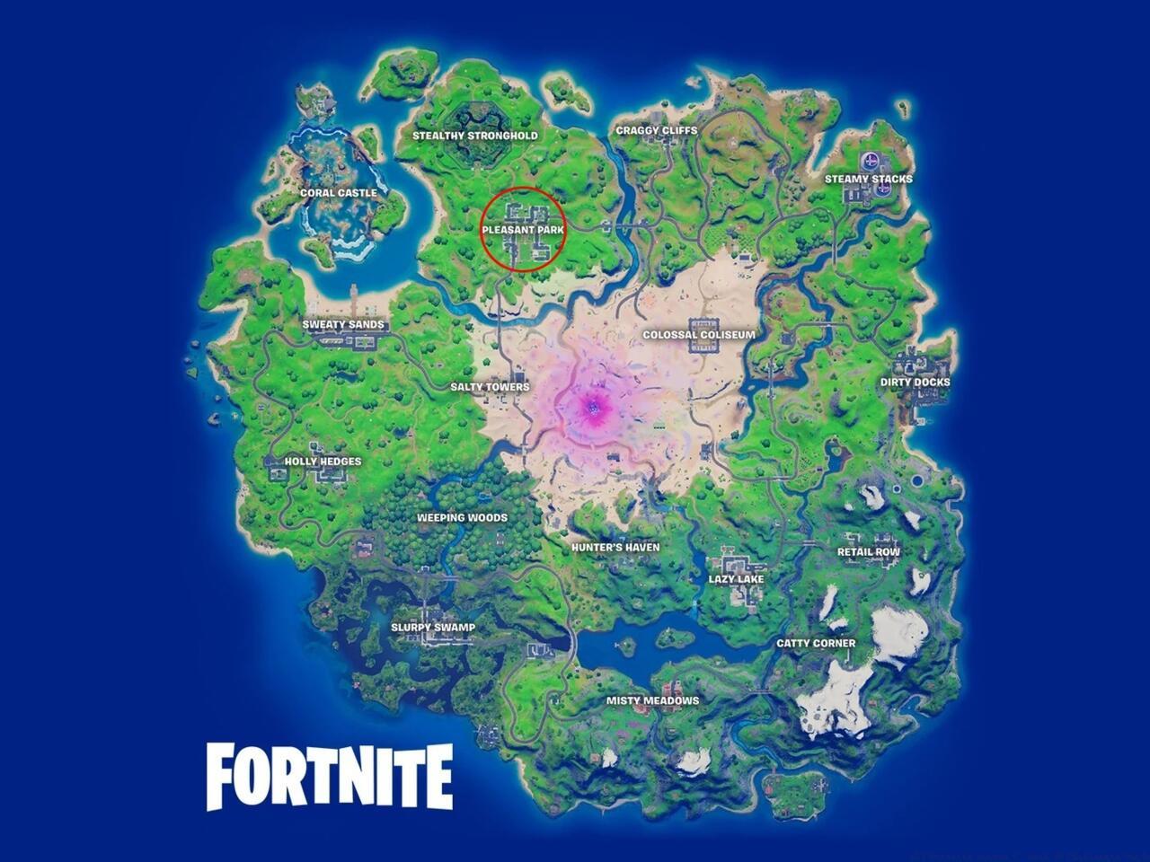 Where to find Pleasant Park in Fortnite.