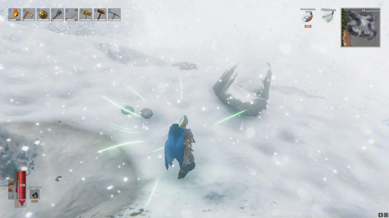 When the Wishbone is equipped, you'll see turquoise sparks fly off your character as you near buried treasure. The faster the pulse, the closer it is.