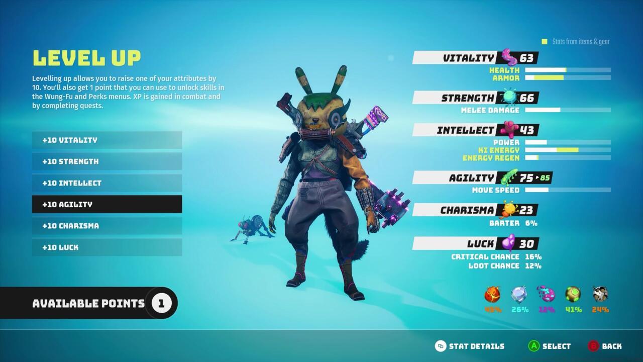 Luck will help you secure rare higher-quality loot.