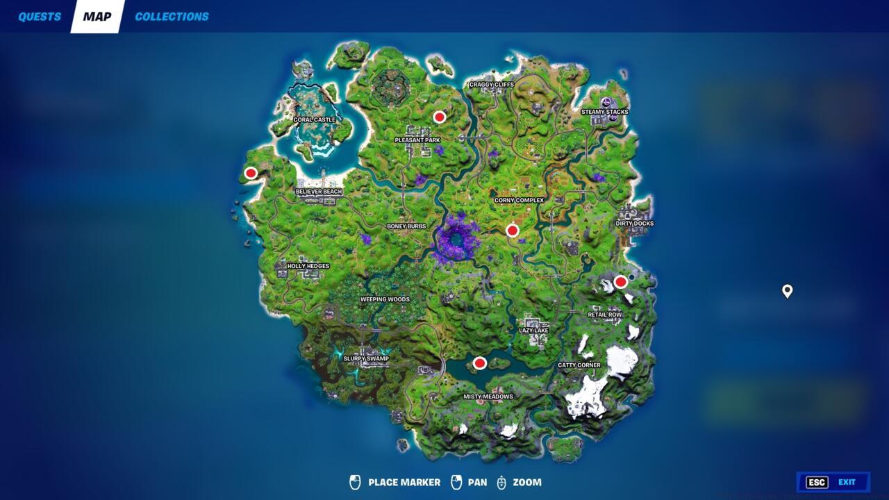 All Alien Artifacts in Fortnite Season 7 Week 2.