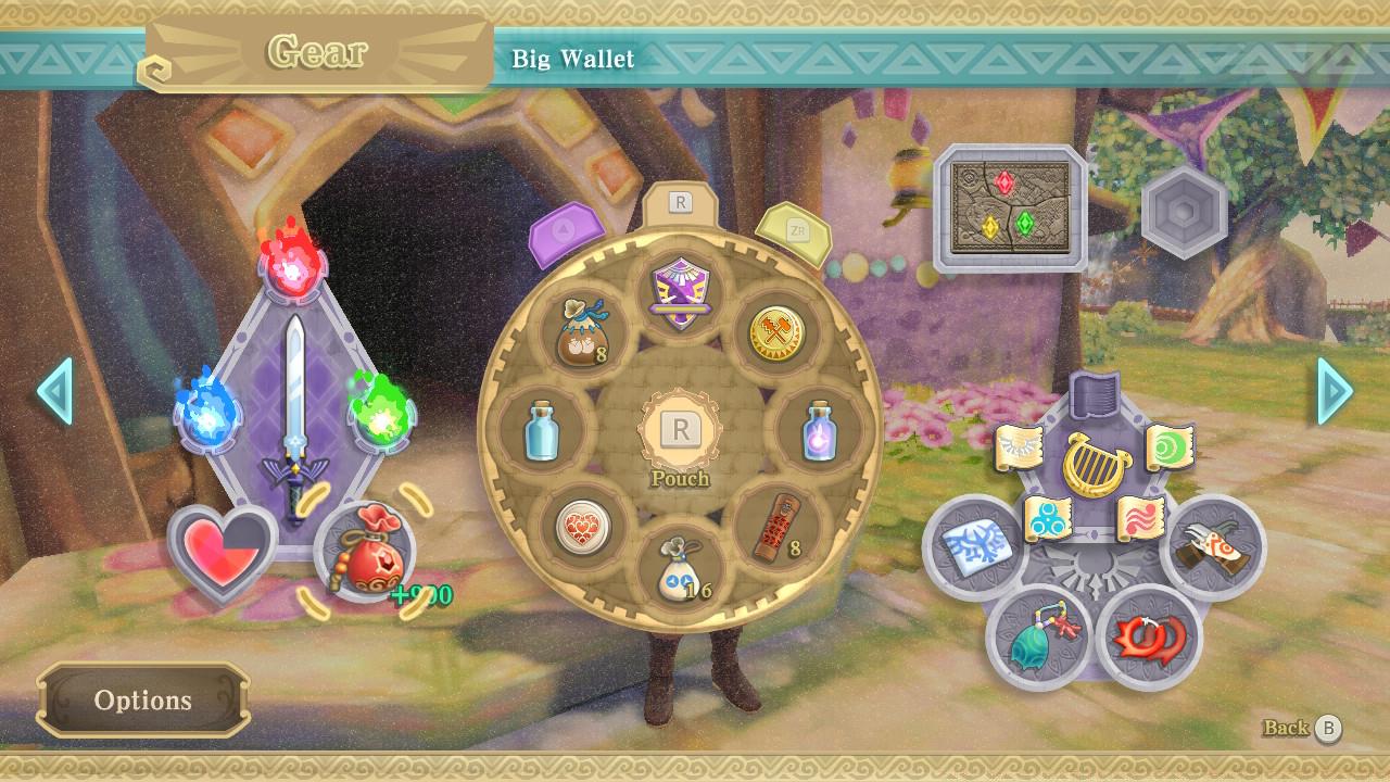 Running out of space for Rupees makes it tough to buy better equipment, so make sure to invest in your purse.