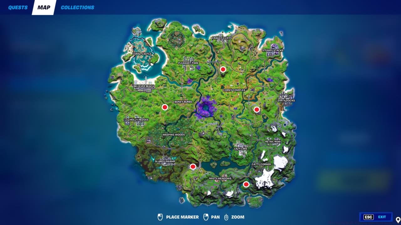 All Week 8 Alien Artifacts in Fortnite