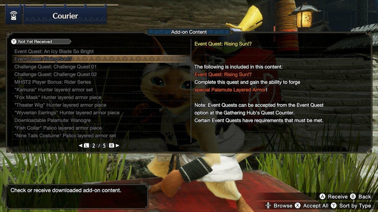 You first need to download the Okami Event Quest from Senri the Mailman