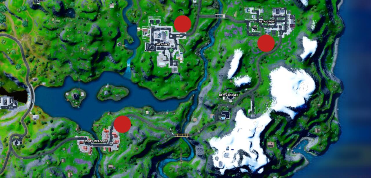 Fortnite video camera locations are spread across three locations.