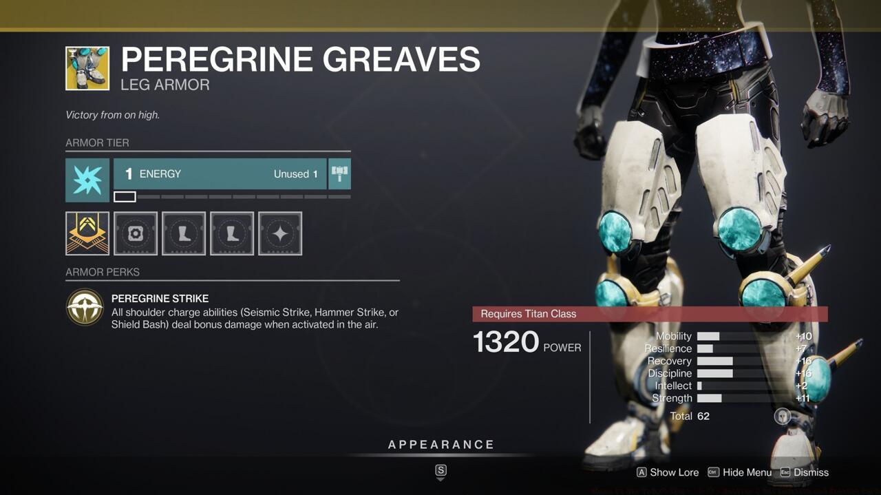 Smash enemies harder with your shoulder charge melee abilities with Peregrine Greaves.