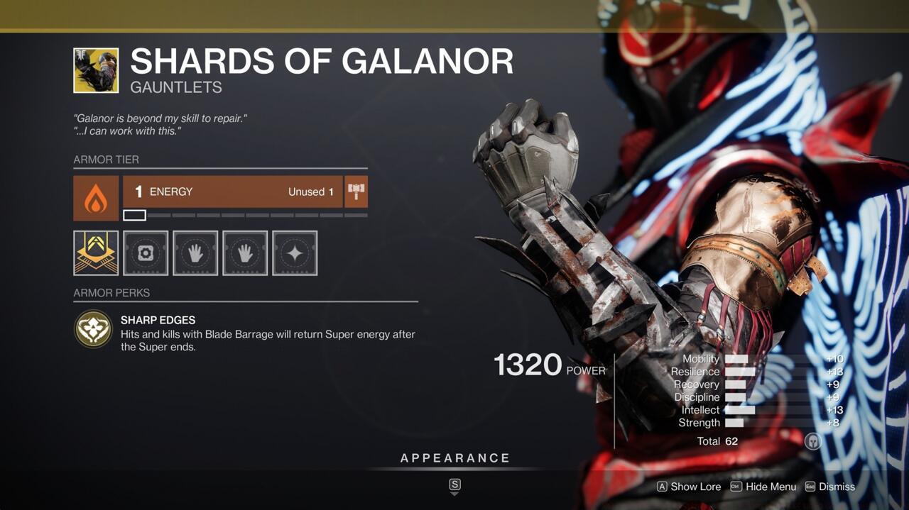 Get your Blade Barrage Super back more quickly with Shards of Galanor.