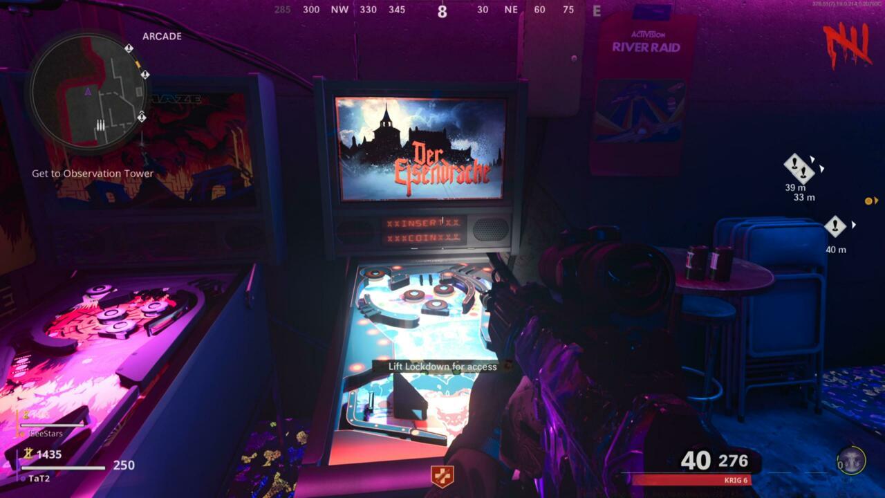 Lift lockdown to access arcade machines