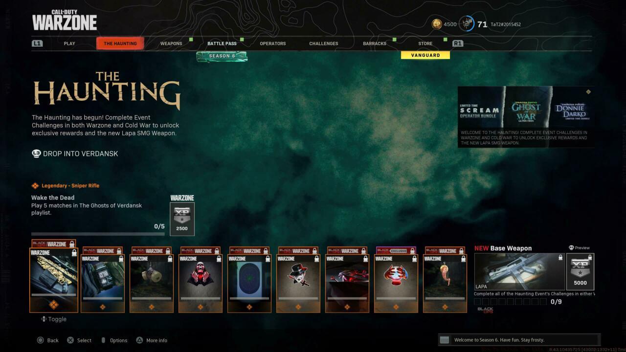 Warzone's Haunting event challenges