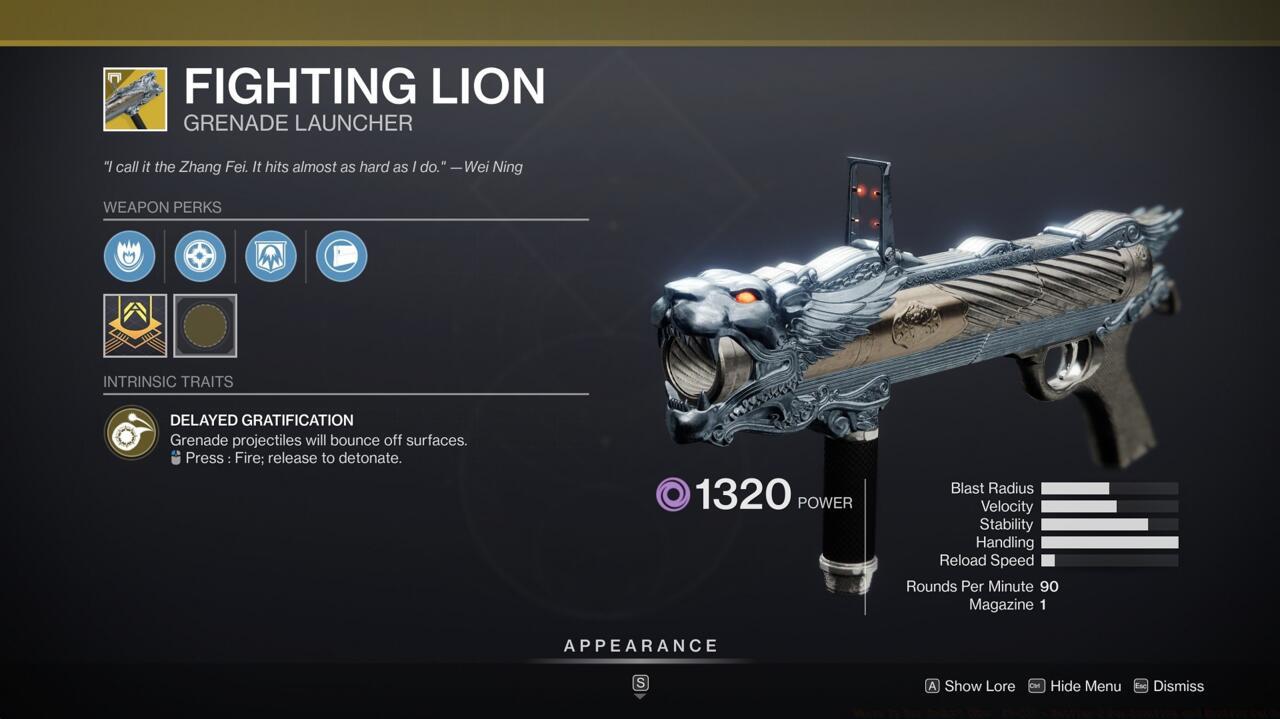 Fighting Lion's bouncy grenades make it great for nailing opponents around corners.