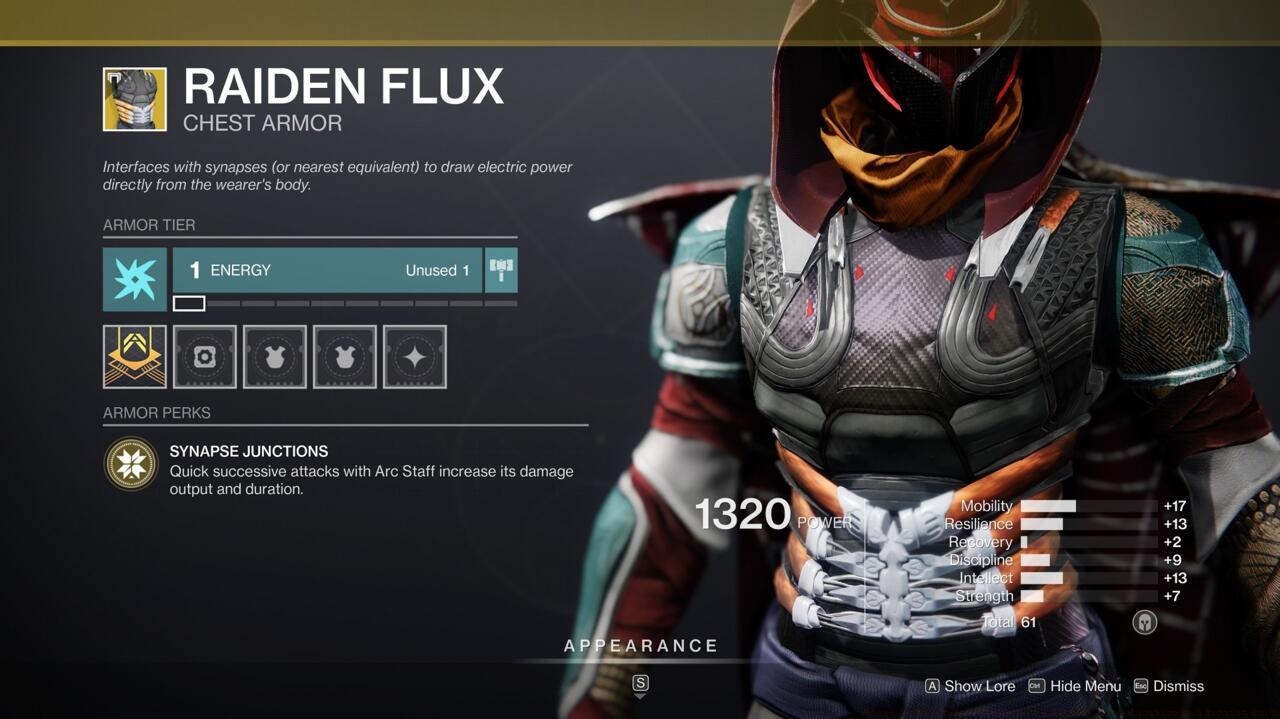 Your Arc Staff gets a big boost with Raiden Flux, making it great for cutting through big swarms of enemies.