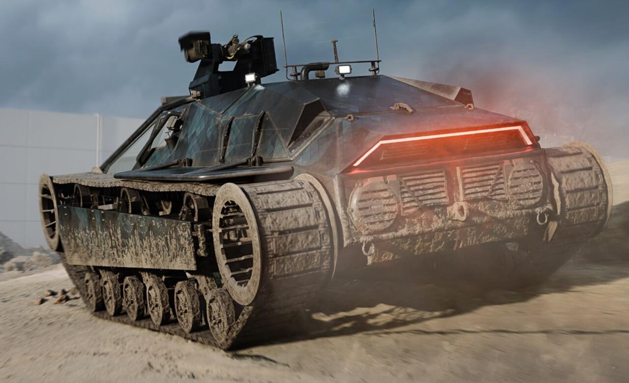 Blue camo doesn't really work in the desert, but at least it looks cool.