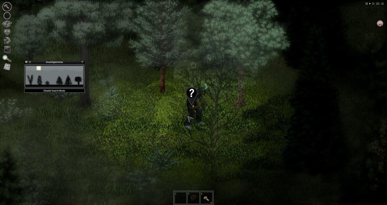 Once a question mark appears on the ground you've successfully foraged for something.