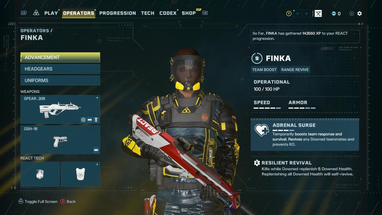 Finka is a great healer character to bring on your toughest missions.