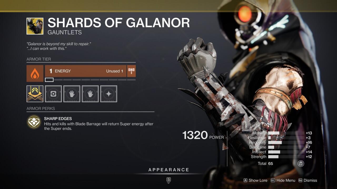 Get your Blade Barrage Super back faster with Shards of Galanor.