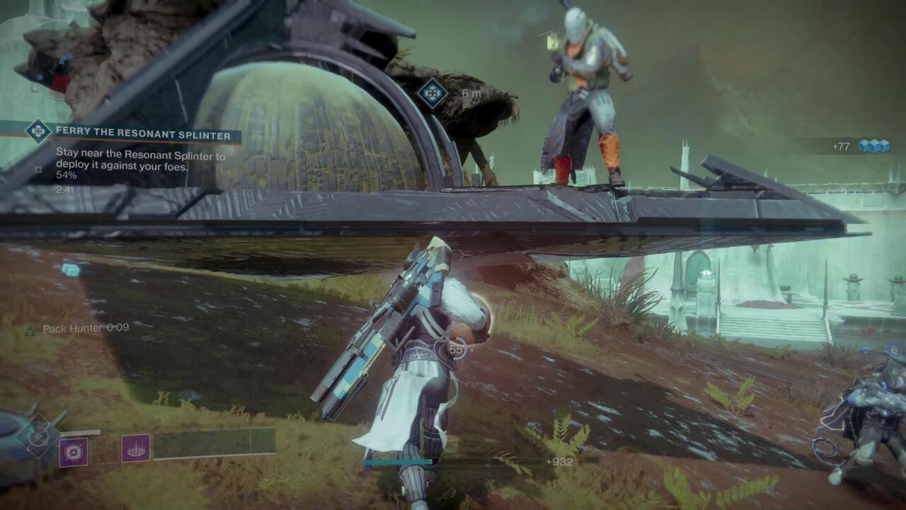 Throw it at the Darkness bobsled, not the Scorn.