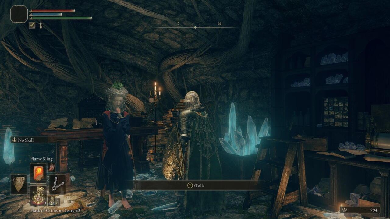 Sellen sells magic spells by the basement door