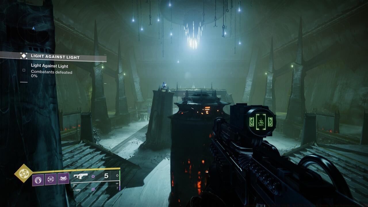 Kill all the Scorn in this room and the moth will appear on the column to the left.