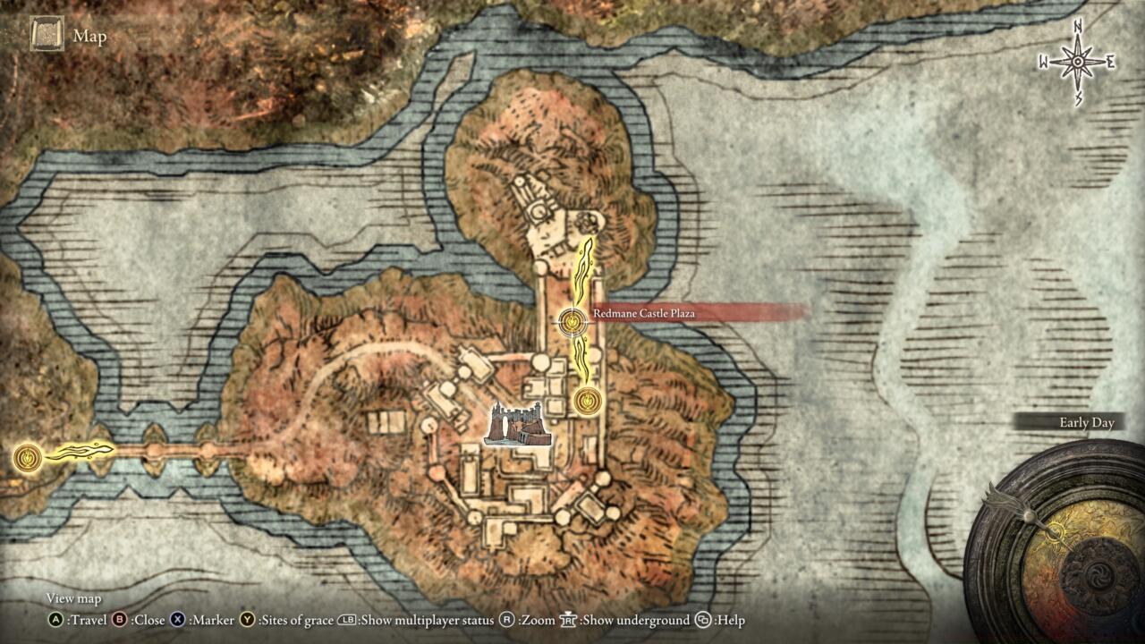 Head north of the Redmane Castle Plaza to find Jerren.