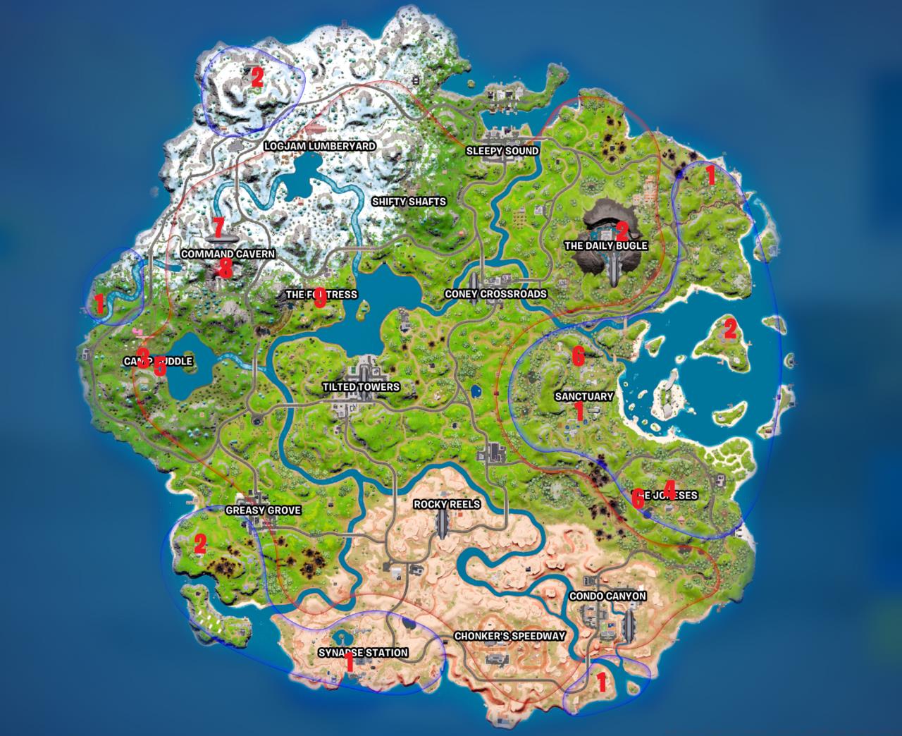 All Fortnite Exotic and Mythic locations in Chapter 3, Season 2