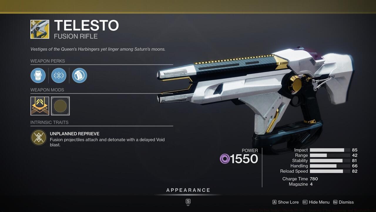 Turn enemies into bombs with Telesto, but try not to break the entire game when you do.