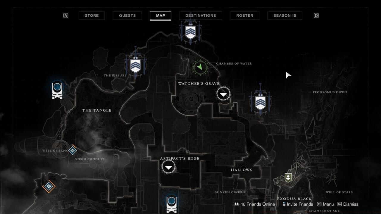 Climb the massive tree in the Watcher's Grave to find Xur.