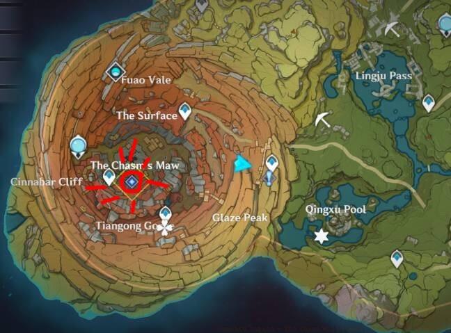 Wang's location circled in red