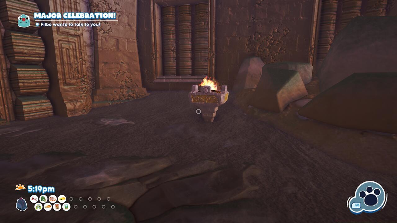 The final torch, with the secret door just to the left off-screen.