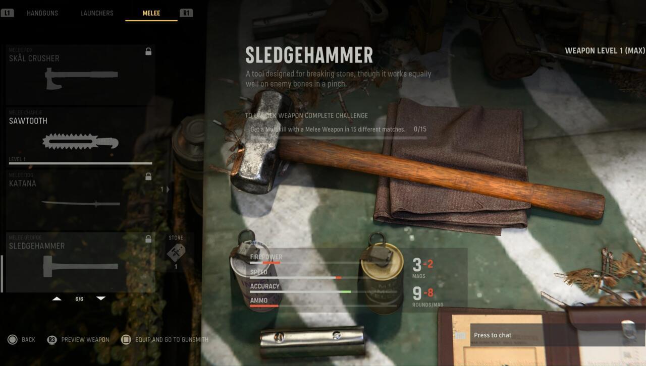 Vanguard's Sledgehammer unlock challenge