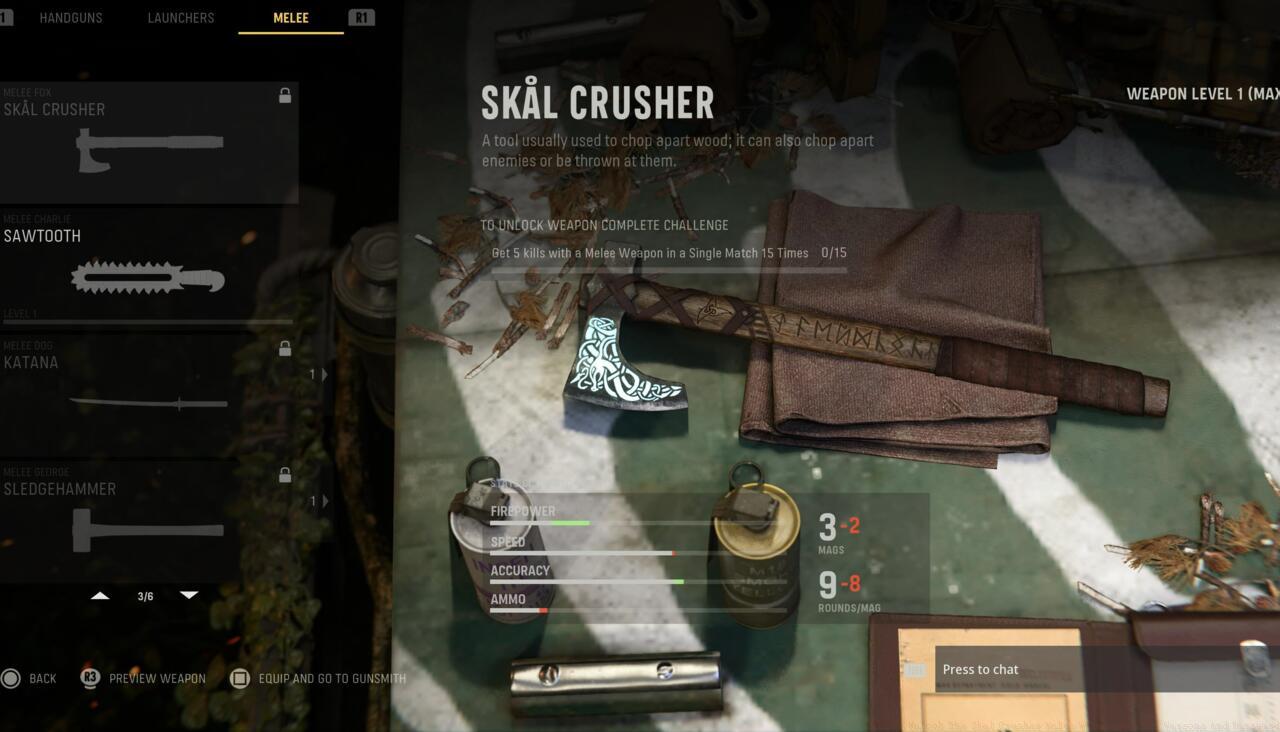 Vanguard's multiplayer unlock challenge for the Skal Crusher