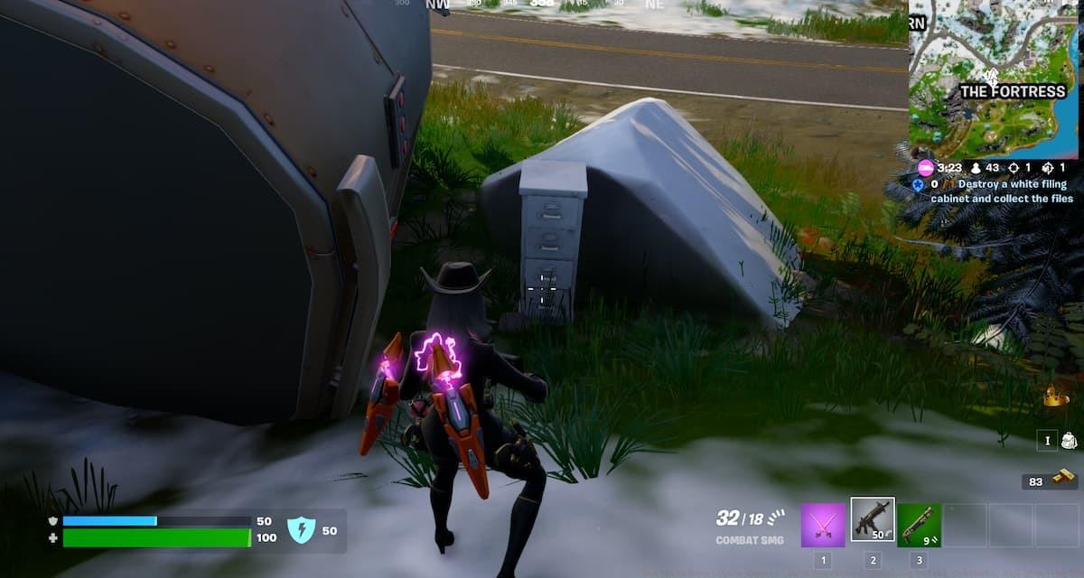 There should be a few white filing cabinets around each map objective.