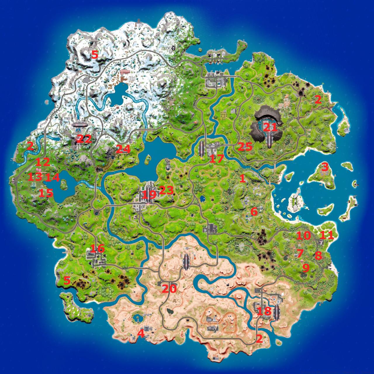 Fortnite Chapter 3, Season 2 NPC locations.