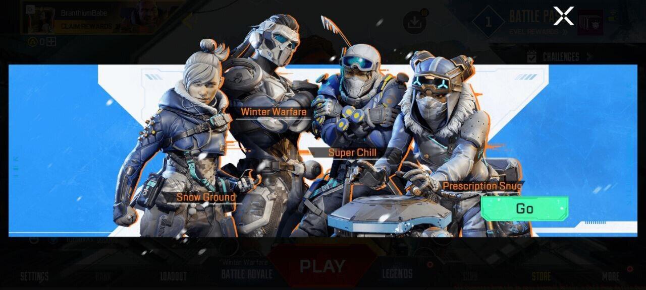 Character skins from the Cold Snap battle pass.