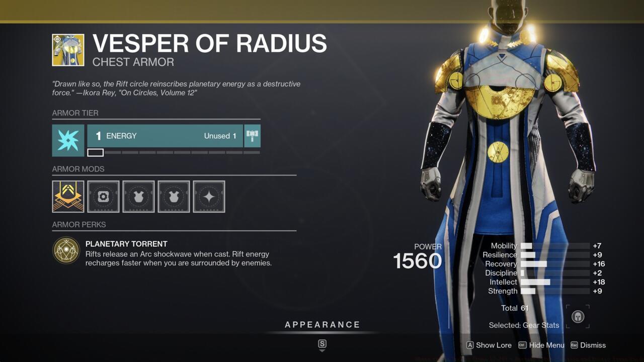 Zap enemies with your rifts when wearing Vesper of Radius.