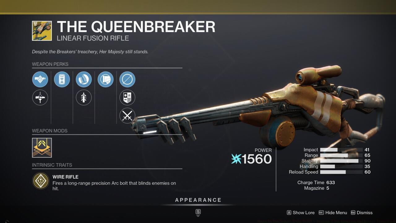 Pop enemy heads and blind your opponents with The Queenbreaker.