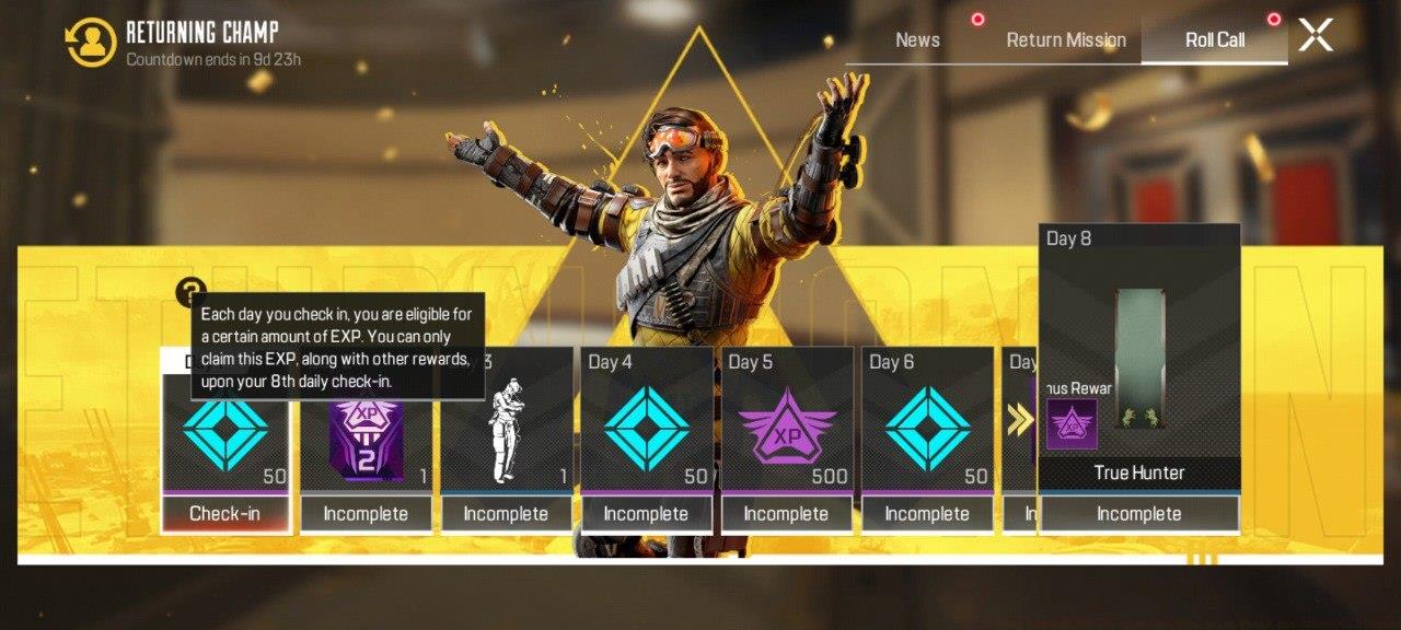 All Roll Call login rewards