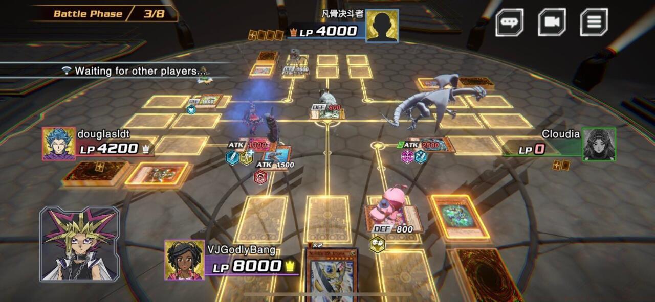 Landing the final blow with Blue-Eyes White Dragon.