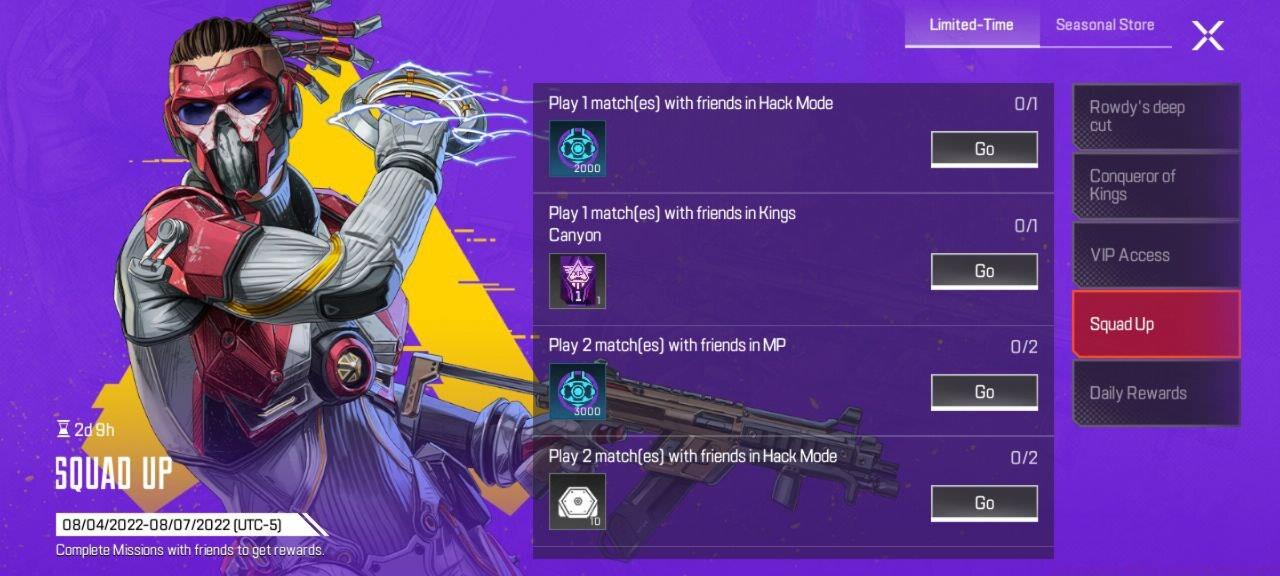 The Squad Up event hub