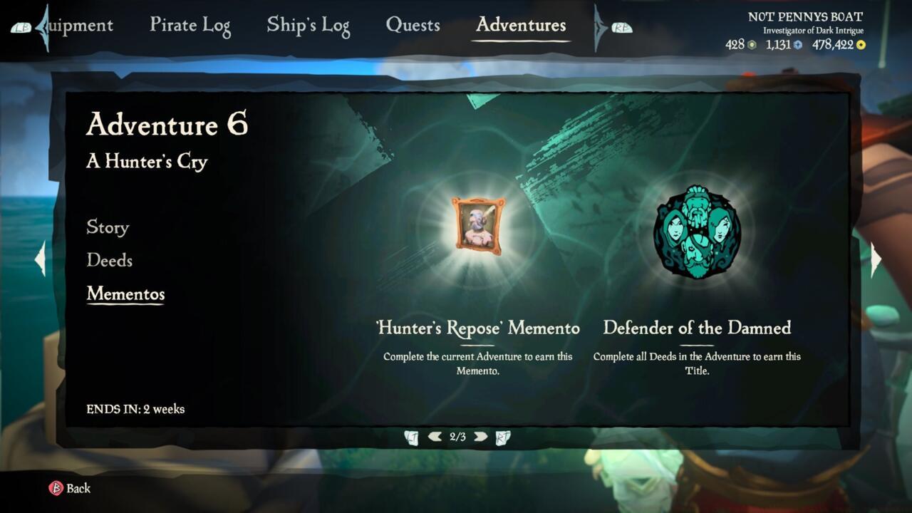 These are the cosmetics you'll earn for 100% completion of A Hunter's Cry.