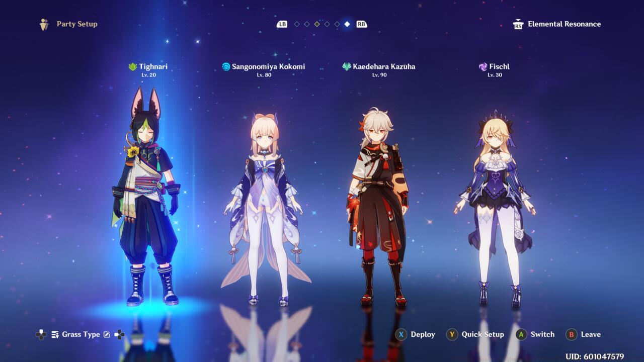 A team comp with Tighnari as the main DPS