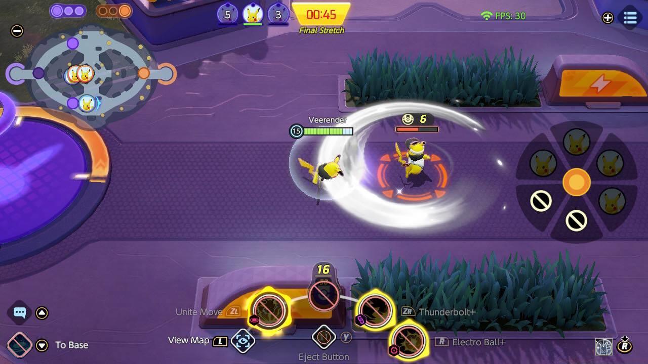 A Wild Pikachu inflicting damage and pushing away any Pikachu approaching with its tail.