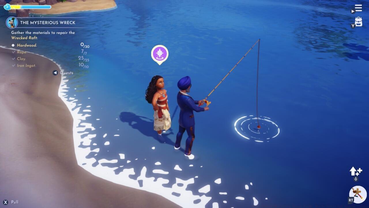 Hanging out with Moana, an expert fisher.