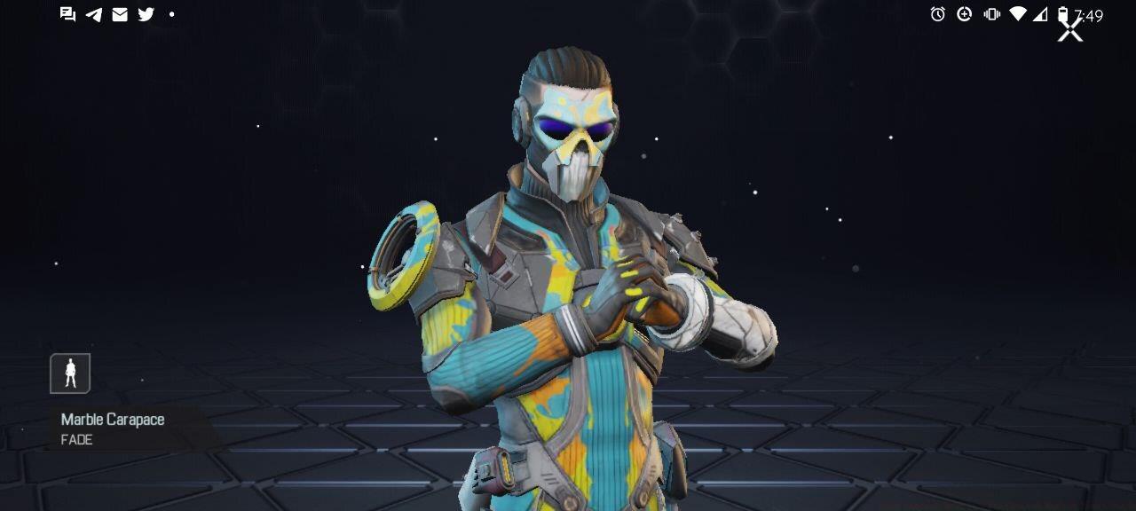 Fade's Marble Carapace skin is the final reward for completing all Trial Tasks.