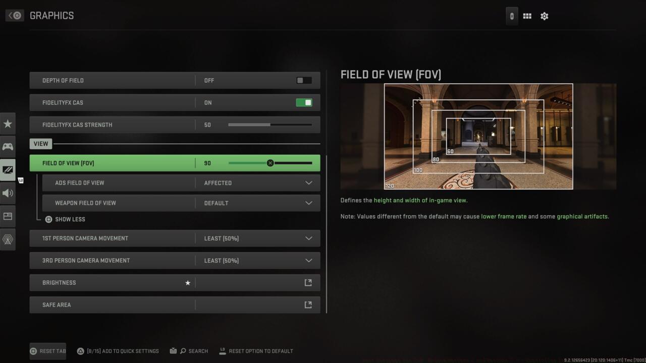 MW2 view settings