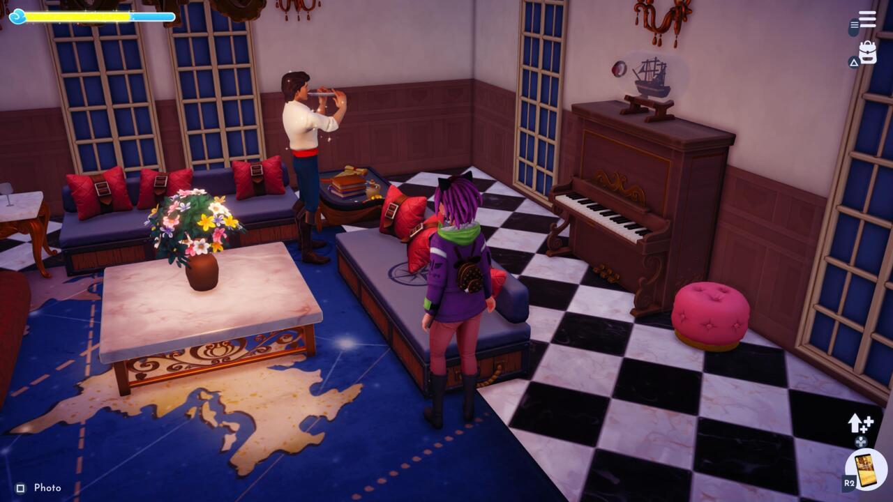 Prince Eric is happy to be back and playing his flute.