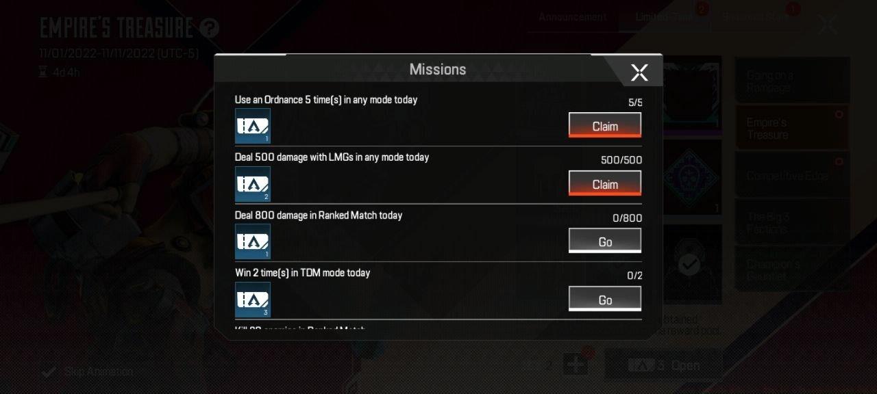 Don't forget to claim your Draw Tickets after completing each challenge.